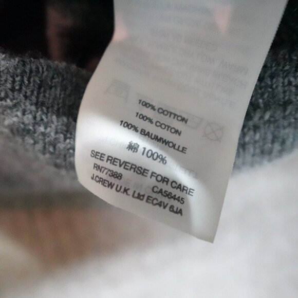 J.Crew Sweater XL Gray Striped Rugged Cotton Crew Neck - Picture 4 of 10